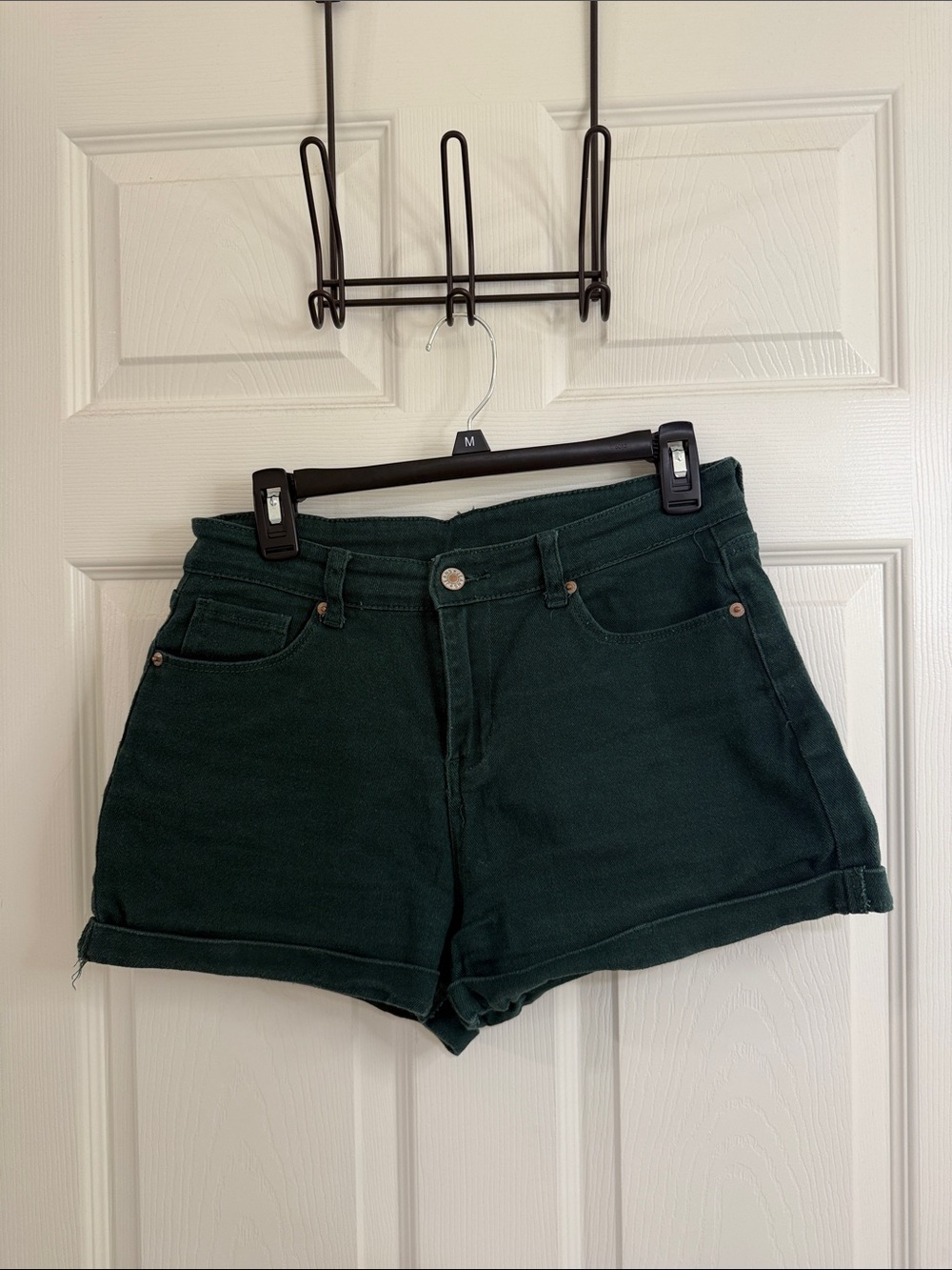 Women's Dark Green Jean Shorts